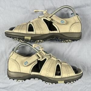 FootJoy GreenJoys Softspike Women’s Size 9 Gray Leather Golf Sandals 48479